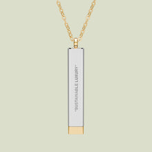 Load image into Gallery viewer, gold/steel slidebar necklace.
